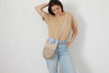 The Sak 121 Crossbody Bag in Crochet, Single Crossbody Strap, Black Tile