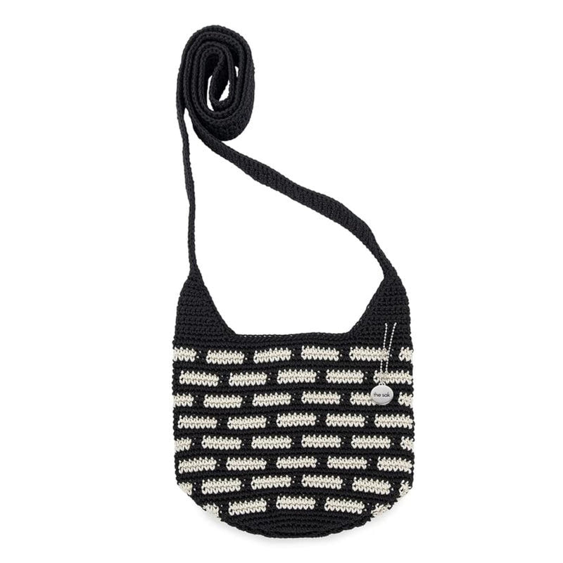 The Sak 121 Crossbody Bag in Crochet, Single Crossbody Strap, Black Tile