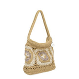 The Sak Ava Mini Hobo Bag in Crochet, Double Handles, Shale Patch