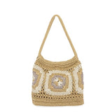 The Sak Ava Mini Hobo Bag in Crochet, Double Handles, Shale Patch