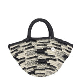 The Sak Calla Small Tote Bag in Crochet, Double Handle Straps, Midnight Ombre Tile
