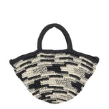 The Sak Calla Small Tote Bag in Crochet, Double Handle Straps, Midnight Ombre Tile