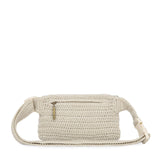 The Sak Caraway Belt Bag in Crochet, Adjustable Back Strap, Natural Strawberries