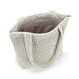 The Sak Casual Classics Tote Bag - Hand Crochet Woman's Purse For Everyday, Travel, Beach Bag - Handbag With Shoulder Straps - Natural W/Silver