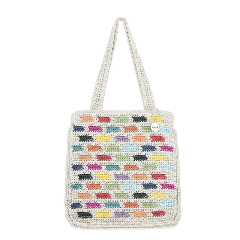 The Sak Ellen Insulated Tote in Crochet, Double Handle Straps, Prisma Tile