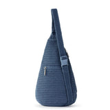 The Sak Geo Sling Backpack in Crochet, Single Sling Shoulder Strap, Maritime