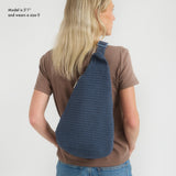 The Sak Geo Sling Backpack in Crochet, Single Sling Shoulder Strap, Maritime