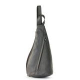 The Sak Geo Sling Backpack in Leather, Convertible Design, Slate