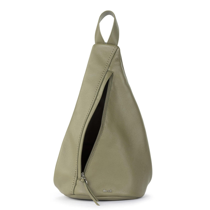 The Sak Geo Sling Backpack - Leather Women's Fashion Backpack for Everyday & Travel - Sling Crossbody With Zipper & Pockets