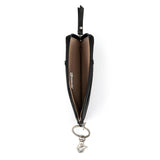 The Sak Iris Wallet in Leather, Elevated Card Holder with Keychain, Black Leaf Embossed II