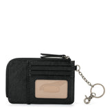 The Sak Iris Wallet in Leather, Elevated Card Holder with Keychain, Black Leaf Embossed II