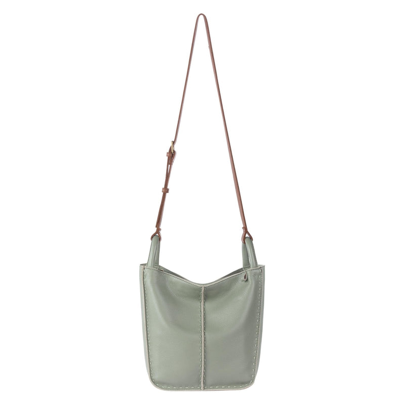 The Sak Los Feliz Crossbody Bag in Leather, Large, Lined Purse with Single Adjustable Shoulder Strap, Meadow