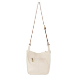 The Sak Los Feliz Crossbody in Leather, Adjustable Crossbody Strap, Stone