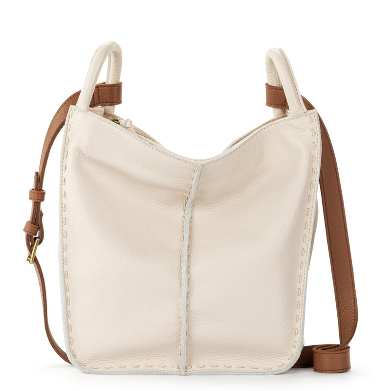 The Sak Los Feliz Crossbody in Leather, Adjustable Crossbody Strap, Stone