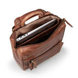 The Sak Loyola Backpack in Leather, Adjustable Convertible Strap, Teak