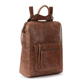 The Sak Loyola Backpack in Leather, Adjustable Convertible Strap, Teak