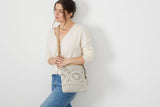 The Sak Lucia Crossbody Bag in Crochet, Convertible Purse with Adjustable Shoulder Strap, Natural Medallion