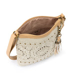The Sak Lucia Crossbody Bag in Crochet, Convertible Purse with Adjustable Shoulder Strap, Natural Medallion