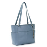 The Sak Sequoia Tote Bag in Leather with Dual Shoulder Straps, Maritime