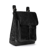 The Sak Ventura Backpack in Leather, Adjustable Convertible Strap, Black Crochet