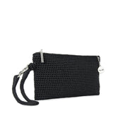 The Sak Vita Wristlet Purse - Small Hand Crochet Women's Clutch for Everyday & Travel - Mini Handbag With Card Slots & Zipper - Black
