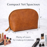 TheAntiq Genuine Leather Toiletry Bag for Men & Women, Leather Makeup Bag, Travel Dopp Kit Organizer with YKK Zipper, Handmade Cosmetics Case for Toiletries & Makeup (9 x 6 x 4 Inch) Tan