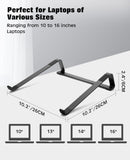 Thibault Laptop Stand for Desk - Aluminum Ergonomic Computer Stand，Laptop Riser, Cooling Laptop Holder, Compatible with MacBook Air Pro/Dell/HP/Lenovo/Alienware and 13 - 17 inches Laptops, Blue - Black