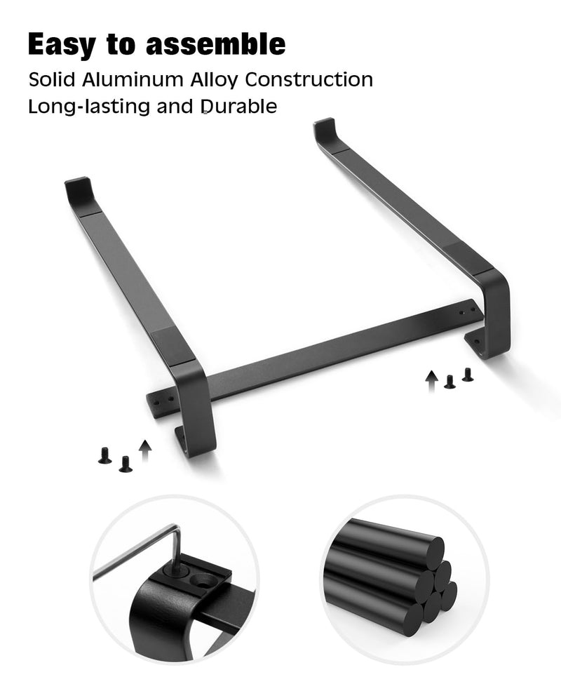 Thibault Laptop Stand for Desk - Aluminum Ergonomic Computer Stand，Laptop Riser, Cooling Laptop Holder, Compatible with MacBook Air Pro/Dell/HP/Lenovo/Alienware and 13 - 17 inches Laptops, Blue - Black