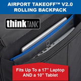 Think Tank Airport TakeOff V2 2 Wheel Rolling Carry - On Camera Shoulder Bag for Photography and Video Equipment - Black