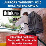 Think Tank Airport TakeOff V2 2 Wheel Rolling Carry - On Camera Shoulder Bag for Photography and Video Equipment - Black