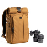 Think Tank FocusPoint 22L RollTop Camera Backpack - Golden Hour: Expandable Travel & Camera Backpack with Laptop Sleeve, Quick Side and Back Access, Rain Cover – Versatile Photography & Travel Bag