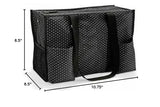 Thirty One Zip Top Organizing Utility Tote Swiss Dot