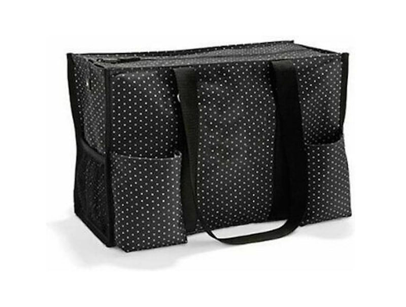 Thirty One Zip Top Organizing Utility Tote Swiss Dot