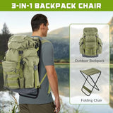 THKFISH Large Capacity Fishing Hunting Backpack Chair with Rod Holder