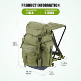 THKFISH Large Capacity Fishing Hunting Backpack Chair with Rod Holder
