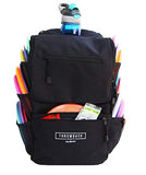 Throwback Sports Insulated Disc Golf Backpack with Cooler for 16+ Frisbees, Water Bottle Holder, Padded Straps, Quick-Access Pockets - Durable Disc Golf Bag for All-Day Comfort