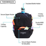 Throwback Sports Insulated Disc Golf Backpack with Cooler for 16+ Frisbees, Water Bottle Holder, Padded Straps, Quick-Access Pockets - Durable Disc Golf Bag for All-Day Comfort