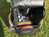 Throwback Sports Insulated Disc Golf Backpack with Cooler for 16+ Frisbees, Water Bottle Holder, Padded Straps, Quick-Access Pockets - Durable Disc Golf Bag for All-Day Comfort