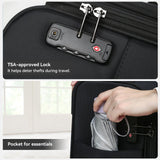 TIAWOLT 16 Inch Underseat Carry on Luggage With Wheels Soft side Lightweight Business Travel Small Suitcases Bag with TSA lock for Airlines,Men Women, Pilots Crew,Black
