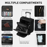 TIAWOLT 16 Inch Underseat Carry on Luggage With Wheels Soft side Lightweight Business Travel Small Suitcases Bag with TSA lock for Airlines,Men Women, Pilots Crew,Black