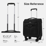 TIAWOLT 16 Inch Underseat Carry on Luggage With Wheels Soft side Lightweight Business Travel Small Suitcases Bag with TSA lock for Airlines,Men Women, Pilots Crew,Black