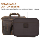TIDING Full Grain Leather 17.3 Inch Laptop Briefcase for Men, Multi Pockets Work Bag Business Travel Messenger Shoulder Bag