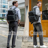 TIDING Genuine Leather Backpack for Men 15.6" Laptop Computer Bag Travel Camping Rucksack Daypacks