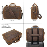 TIDING Leather 15.6" Laptop Backpack Convertible Business Briefcase Crossbody Shoulder Messenger Bag, Brown