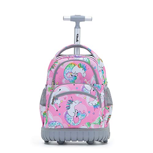 Tilami Rolling Backpack 16 Inch School College Travel Carry-on Backpack Boys Girls (Mermaid Unicorn) | Backpacks4Less