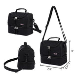 Tilami Rolling Backpack 18 inch Double Handle with Lunch Bag Wheeled Kids Backpack for Girls and Boys, Black