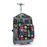 Tilami Rolling Backpack 18 inch Wheeled Laptop Backpack School College Student Travel Trip Boys and Girls, Sport Balls | Backpacks4Less