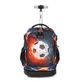 Tilami Rolling Backpack 19 inch Wheeled Cute LAPTOP Boys Girls Travel School Student Trip (Football) | Backpacks4Less