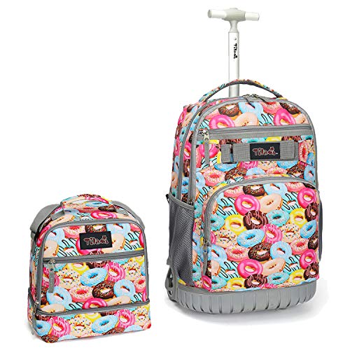 Tilami Rolling Backpack 19 inch with Lunch Bag Wheeled Laptop Backpack, Doughnut | Backpacks4Less
