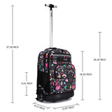 Tilami Rolling Backpack 19 inch with Lunch Bag Wheeled Laptop Backpack, Ins